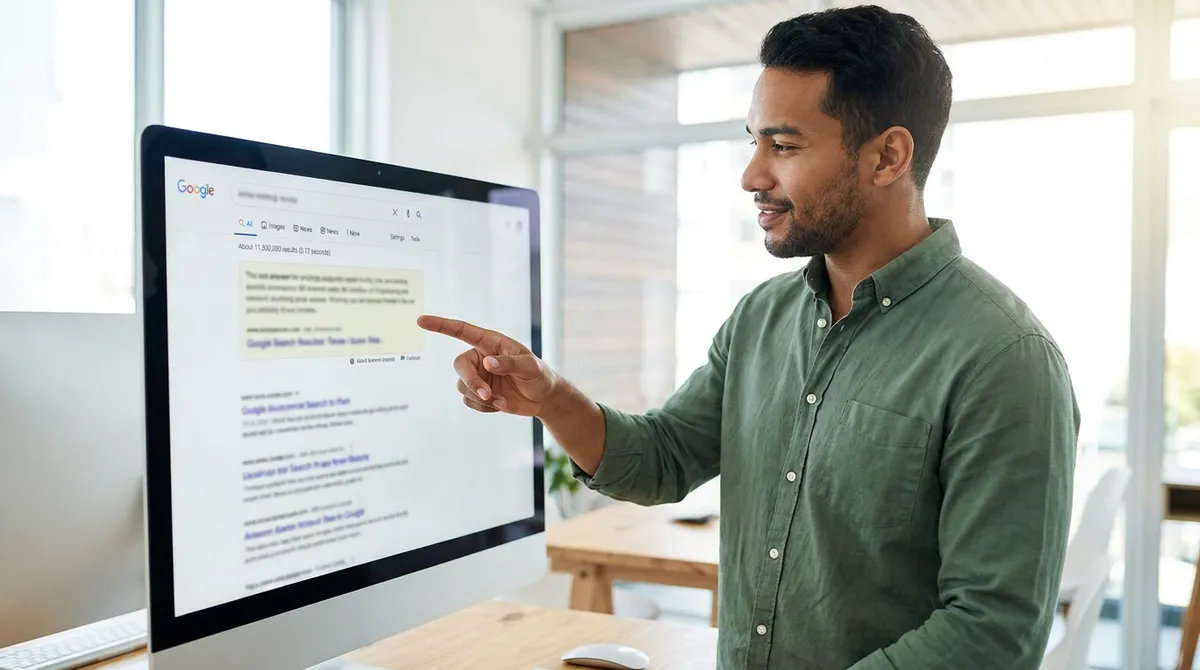 Écran montrant un featured snippet en position zéro dans les résultats Google