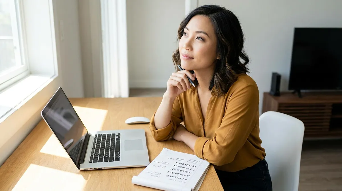 Entrepreneur choisissant son nom de domaine et son hébergement sur son ordinateur